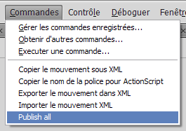 Command menu on CS4 French